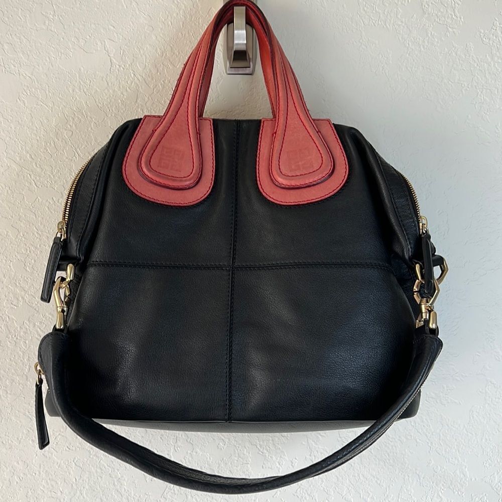 Givenchy Nightingale Bag Black With Red Handles